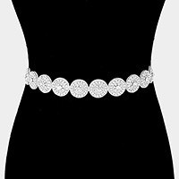 Rhinestone Sash Ribbon Bridal Wedding Belt / Headband