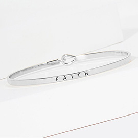 FAITH Engraved Thin Brass Metal Bangle Bracelet