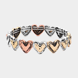 Vintage Metal Heart Stretch Bracelet