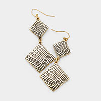 Embossed Geometric Metal Earrings