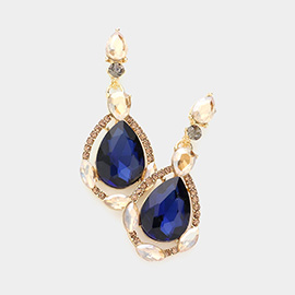 Crystal Rhinestone Teardrop Evening Earrings