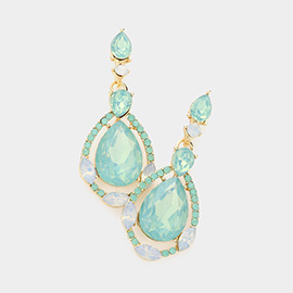 Crystal rhinestone teardrop evening earrings