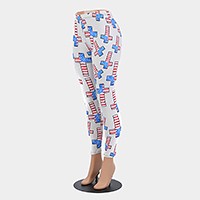 American flag cross pattern leggings