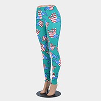 American flag elephant pattern leggings