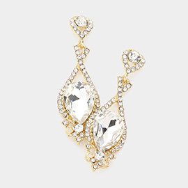 Crystal rhinestone teardrop evening earrings