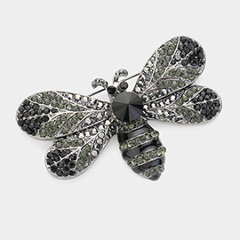 Rhinestone Honey Bumble Bee Pin Brooch