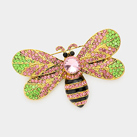 Rhinestone Honey Bumble Bee Pin Brooch