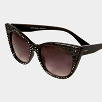 Crystal cat eye sunglasses