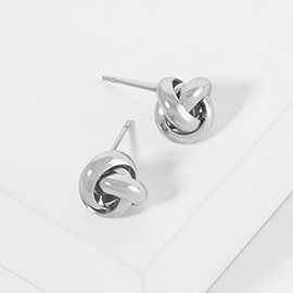 Metal Knot Stud Earrings