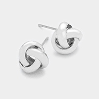 Metal knot stud earrings