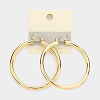 14K Gold Filled Metal Hoop Pin Catch Earrings