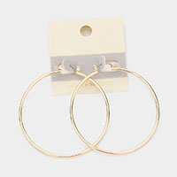 14K Gold Filled Metal Hoop Pin Catch Earrings