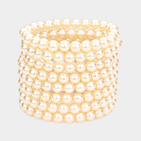 8PCS - pearl stack stretch bracelets