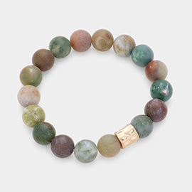 Semi precious stone beaded stretch bracelet