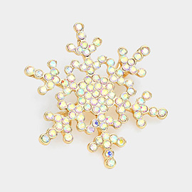 Rhinestone Snowflake Pin Brooch