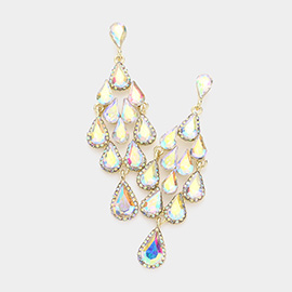 Glass Crystal Chandelier Evening Earrings