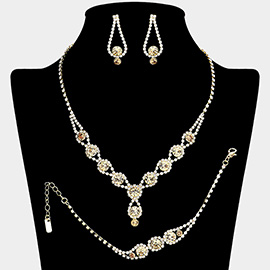 Rhinestone Bubble Necklace Jewelry Set