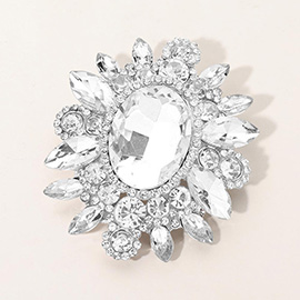 Oval Center Stone Pin Brooch