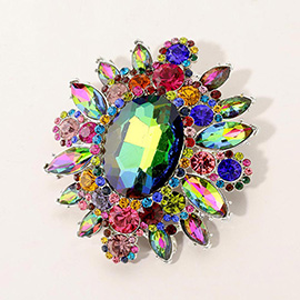 Oval Center Stone Pin Brooch