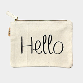 Hello Message Cotton Canvas Eco Pouch Bag