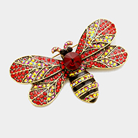 Rhinestone Honey Bumble Bee Pin Brooch