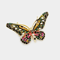 Crystal Rhinestone Pave Butterfly Pin Brooch