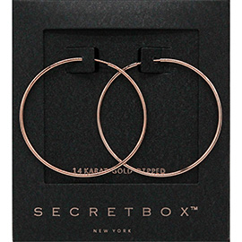 SECRET BOX_14K Rose Gold Dipped Wire Hoop Earrings