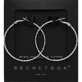 Secret Box_Sterling Silver Dipped Textured Hoop Earrings