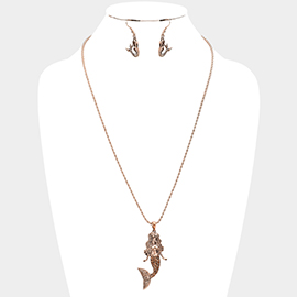 Metal Mermaid Pendant Necklace