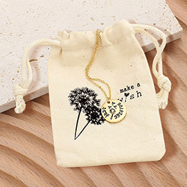 Just BREATHE Engraved Disc Pendant Necklace Gift Bag Set