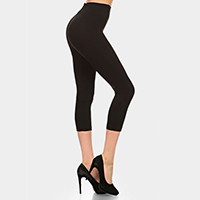 Solid high waist midi leggings