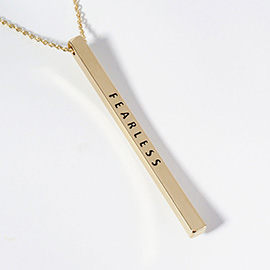 FEARLESS Brass Metal Bar Pendant Necklace