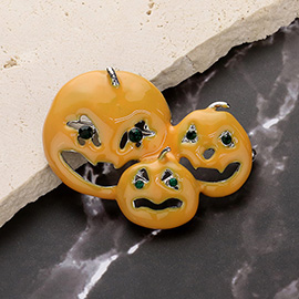 Enamel Halloween Pumpkin Pin Brooch