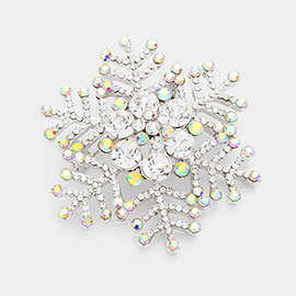 Crystal Rhinestone Snowflake Pin Brooch