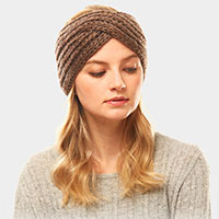 Solid Twisted Soft Knit Earmuff Headband