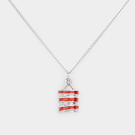 Enamel Metal Pendant Necklace