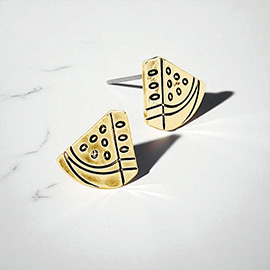 Vintage Watermelon Metal Stud Earrings