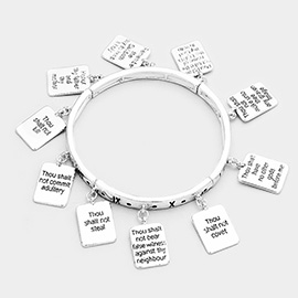 The Ten Commandment Metal Charms Around Stretch Bracelet