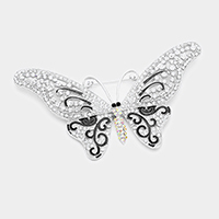 Pave Crystal Rhinestone Butterfly Pin Brooch