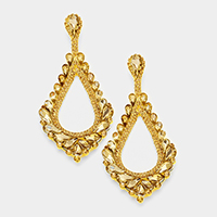 Oversized Cut Out Teardrop Cluster Vine Evening Earrings