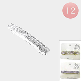 12PCS - Rhinestone Paved Hair Barrettes