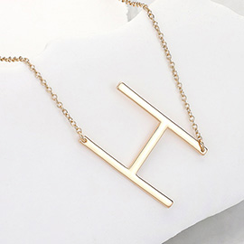 -H- Metal Monogram Pendant Necklace