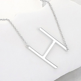 -H- Metal Monogram Pendant Necklace