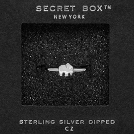 SECRET BOX_Sterling Silver Dipped CZ Elephant Ring