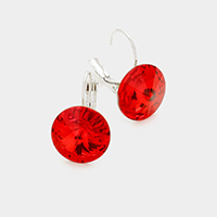 Genuine Round Crystal Lever Back Earrings
