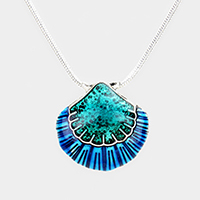 Enamel Shell Pendant Necklace