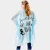 'I Washed Up Like This' Solid Lettering Cover Up Poncho