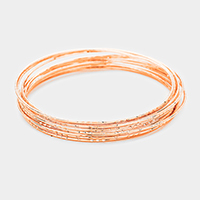 10PCS Textured Metal Bangle Bracelets