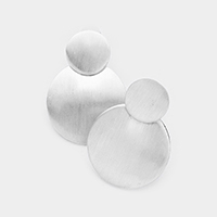 Double Metal Disc Link Clip on Earrings