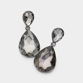 Crystal Double Teardrop Evening Earrings